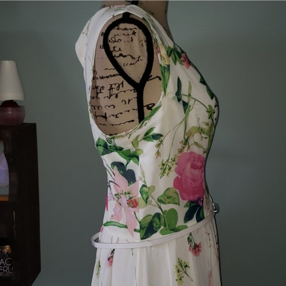 Danny & Nicole Sheer Chiffon Flora Botanical Overlay Plus Size Dress Size 18 - Picture 5 of 11